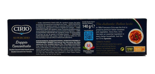 Imagen 2 de 6 de Pure De Tomate Doble Concentrado Cirio 140 Gr