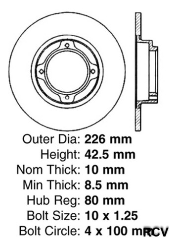 Disco Frenos  Trasera Para Subaru Rx   1988