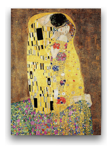 Póster Papel Fotográfico Gustav Klimt Beso Arte Sala 60x80