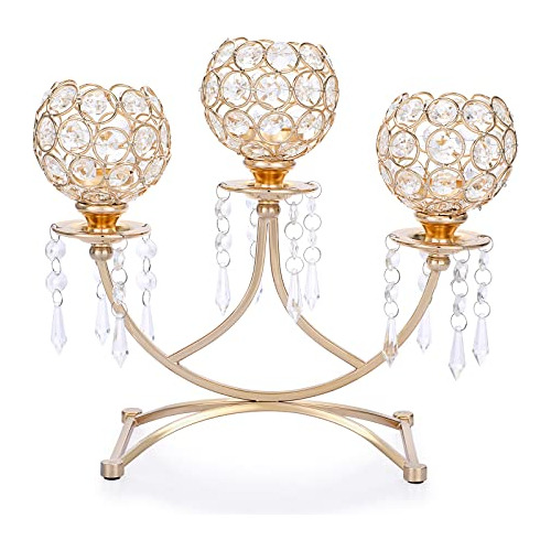 Candelabro De 3 Brazos De Cristal Cuenco Velas De Té, ...