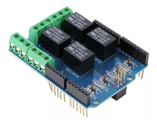Shield 4 Relevadores Relay Mega Uno Compatible Con Arduino