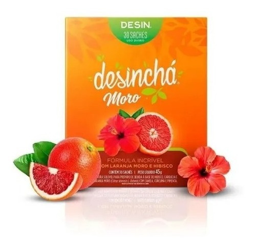 Desincha Laranja Moro E Hibisco 45g Forma Incrivel 30 Saches