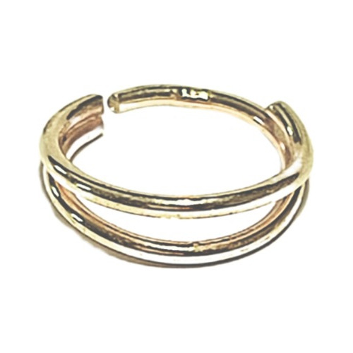 Piercing Nostril Argolla Doble Para Nariz 10mm De Oro 10k