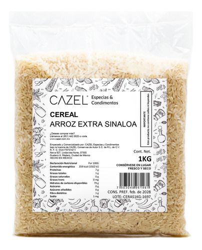 Arroz Extra Sinaloa 1kg