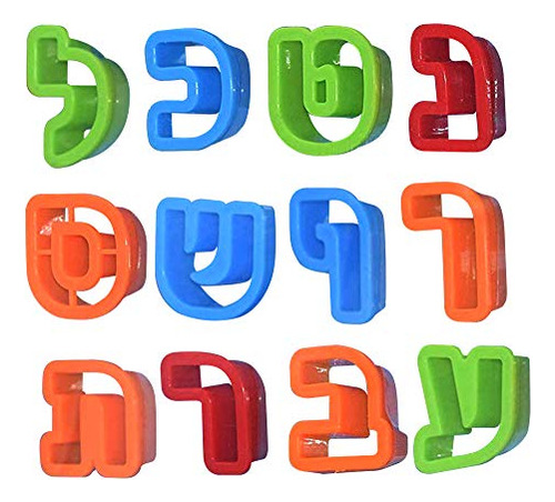Juego De Cortadores De Galletas Aleph Bet, Plástico, Tamaño