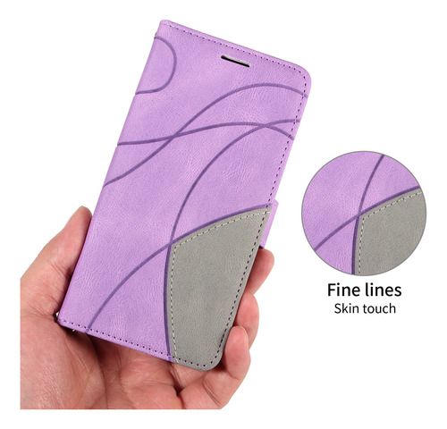 Funda Para Oppo Reno Series De Piel Sintética De Alta Calidad, Funda Protectora Tipo Cartera Con Ranura Para Tarjetas, Soporte, Etc., Color Morado