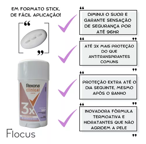 REXONA CLINICAL COMBO COM 3 UNIDADES 58g - NOVA EMBALAGEM - TUBO