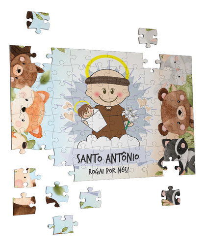 Quebra Cabeça Santo Antonio 90 Peças Catolico Infantil