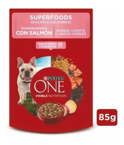 Alimento Húmedo Perro Purina One® Superfoods Sobre 85g X 15