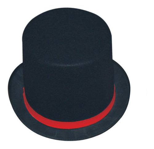 Sombrero De Copa Para Adultos Color Negro Con Rojo