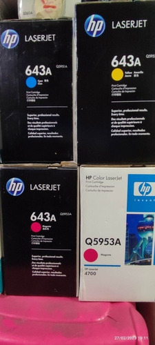 Originales Serie Completa Toner Hp 643 Q5950 Al Q5953a 4700