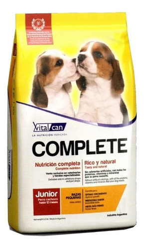 Vital Can Complete Junior Raza Pequeña 12kg Envio Gratis Tp#