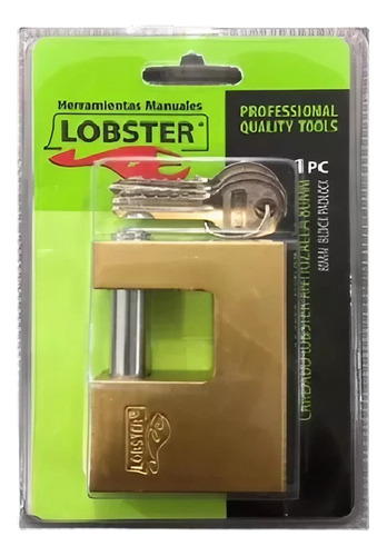 Candado Anti Cizalla Lobster 80mm 3 Llaves 