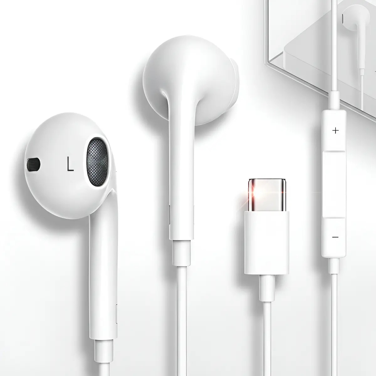 Fone de Ouvido In-Ear USB-C DIVINO ELETRÔNICOS Com Microfone Branco