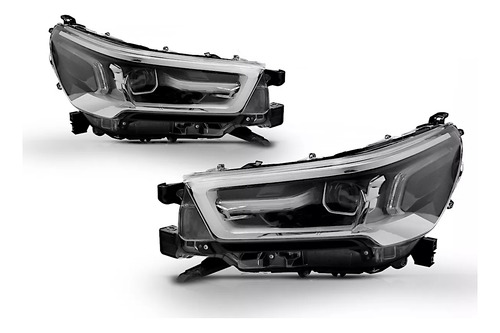 Par Farol Hilux Srv Srx 2021 22 23 2024 Full Led Aro Cromado