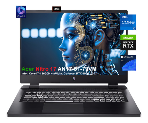 Acer Nitro 17 Core I7-13620h 32gb 1tb 17.3 Rtx 4050 6gb W11 (Reacondicionado)