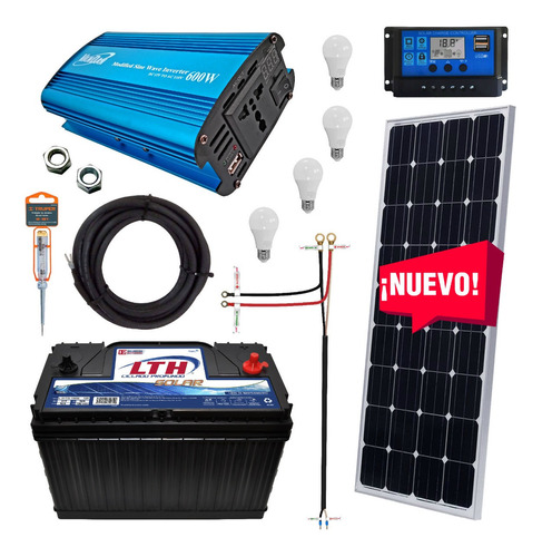Kit Solar 750 Watts, Batería Lth, Completo Listo Para Usar