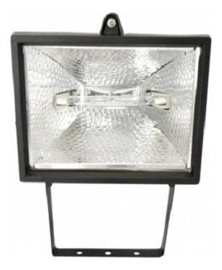 Reflector Halógeno 500w C/ Tubo Fermetal 110v Negro 