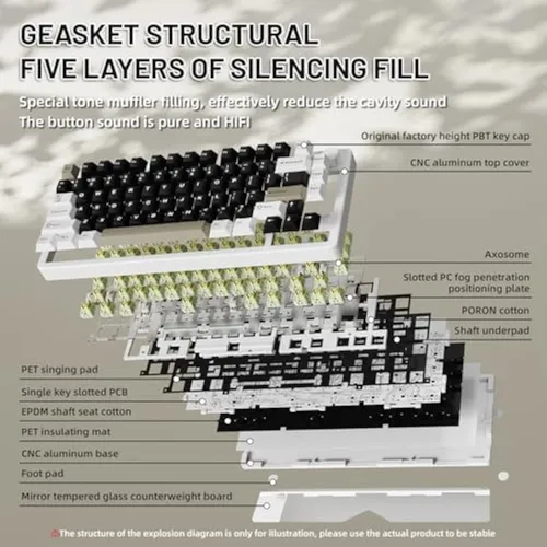 Teclado Mecánico Inalámbrico Attack Shark X86 75% Trimodo