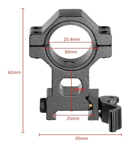 Anillas Montaje Mira Telescópica Altura Media Quita Y Pon