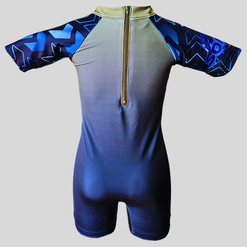 Traje De Baño Niño Completo Playa Sonic Azul Licra G 7-8 Años
