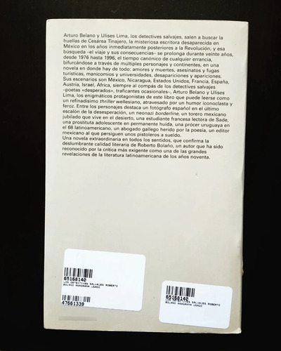 Los Detectives Salvajes, Roberto Bolaño. Editorial Anagrama. (Usado)