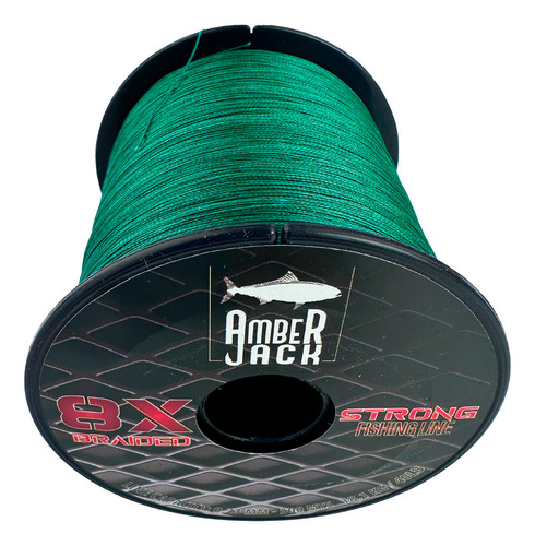 Multifilamento Amberjack 8x Bobina 500 Mts Todas Las Medidas Color Verde Musgo 0.23 mm - Resistencia 18.1 kg - 40 lbs