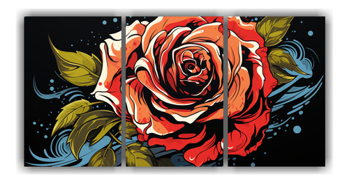 3 Artes De Pared Diseño Azucena Armonía Cromática 50x75cm