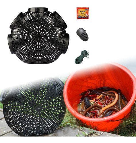 Cangrejo Catching Net Accesorios De Pesca Canasta 5 Agujeros