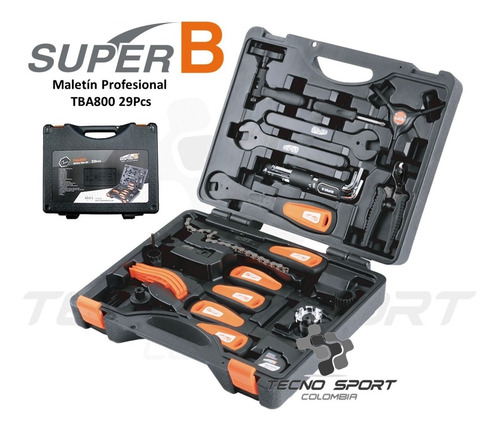 Imagen 2 de 9 de Herramienta Bicicleta Super B Maletin Profesional Tba800 29p