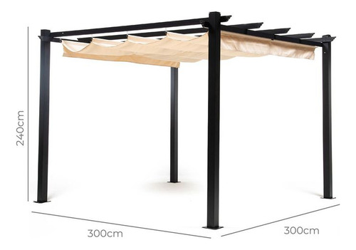 Pérgola Retráctil Tipo Romana Gazebo Toldo 3x3 Mts