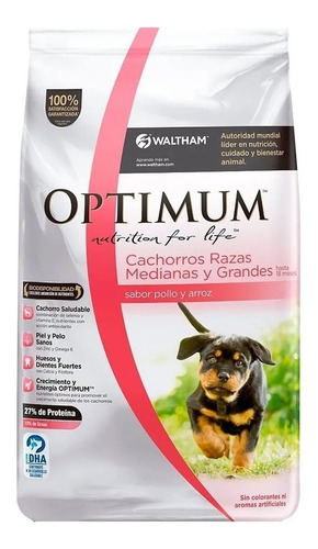 Optimum Perro Cachorro Razas Medianas Y Grandes X 15 Kg