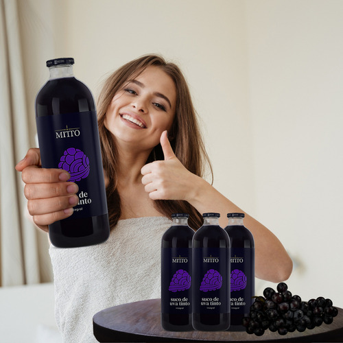 Suco De Uva Tinto Mitto Integral Sem GlĂșten 1 L 100% Natural