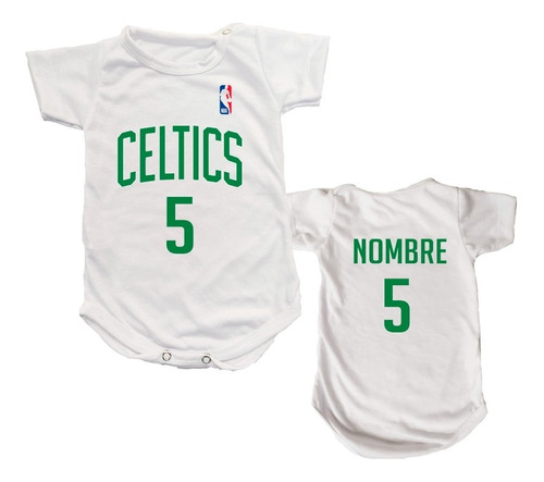 Body Bebe Camiseta Boston Celtics Basquet Nombre A Pedido