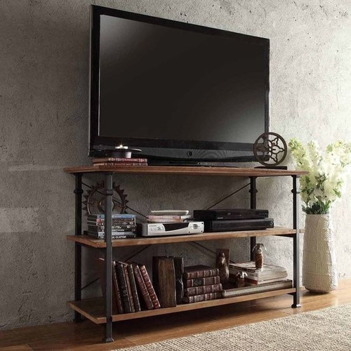 Rack Para Tv En Hierro Y Madera