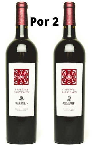 Imagen 1 de 5 de Vino Tinto Cabernet Sauvignon Tres Raices Pack 2 Botellas