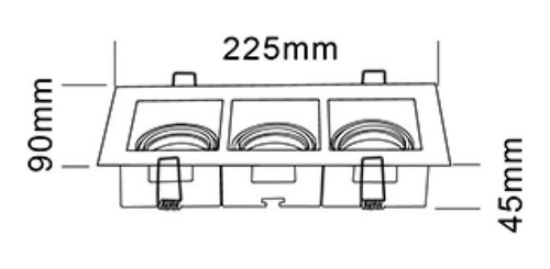 Imagen 2 de 7 de Spot Embutir 3 Luces P/dicro Led Gu10 220v Candil Roque Mb