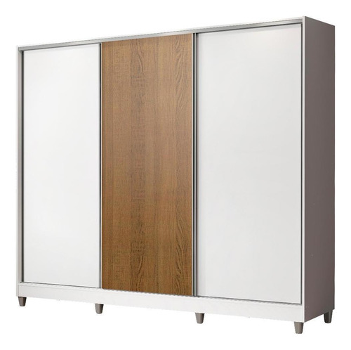 Guarda Ropa Closet Madesa Royale 3 Puertas con Pies Color Blanco/Marrón