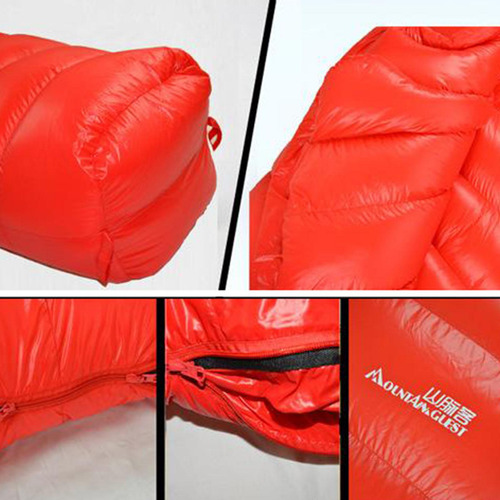 Saco De Dormir Ligero Abajo Camping Senderismo Rojo 1000g