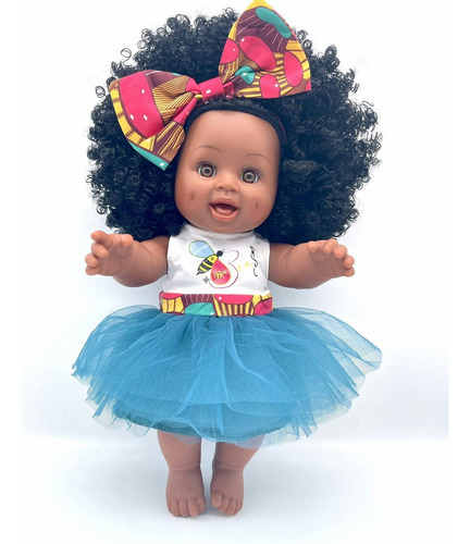 Muñeca Orijin Bees Natural Ella Baby Bee Niña Afroamericana