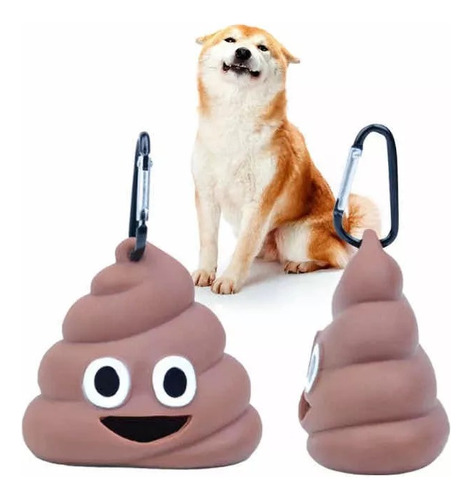 Dispensador De Bolsas Para Popo De Mascotas Poo Emoji + 1 Ro