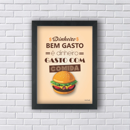 Quadro Dinheiro Gasto Com Comida - Tamanho M