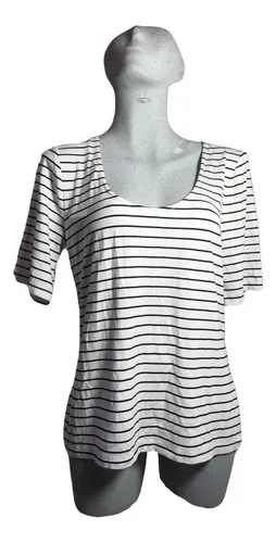 Blusas rayadas online manga corta