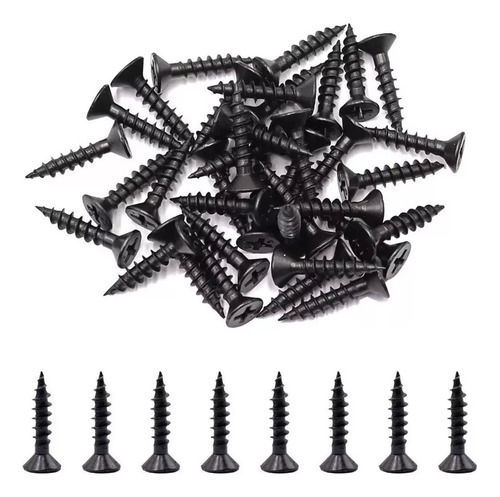 100 Tornillos Pija Negra #8 X 1 Pulgada P Madera Aglomerado