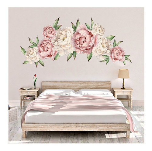 Vinilos Decorativos Pared Flores Peonias Vintage 130x80