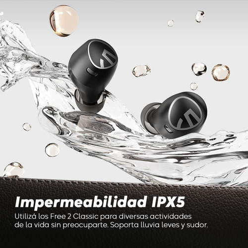 Imagen 6 de 9 de Auriculares Inalámbricos Soundpeats Free 2 Negro 8 Hs Táctil