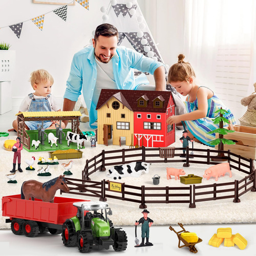 Tractor De Juguete Farm Animals Barn House Toys Para Niños C