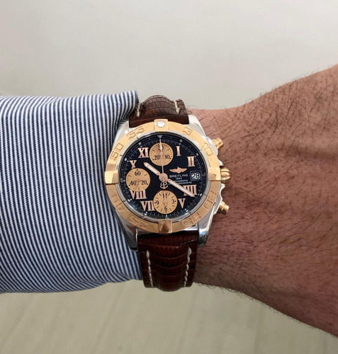 Breitling Chronomat Cockpit Ouro Rosé & Aço 39mm Completo