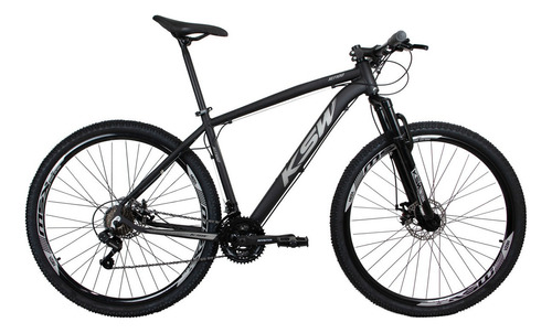 Bicicleta Aro 29 Ksw Xlt Câmbios Shimano 21v - Cubo Roletado Cor Preto/prata Tamanho Do Quadro 17