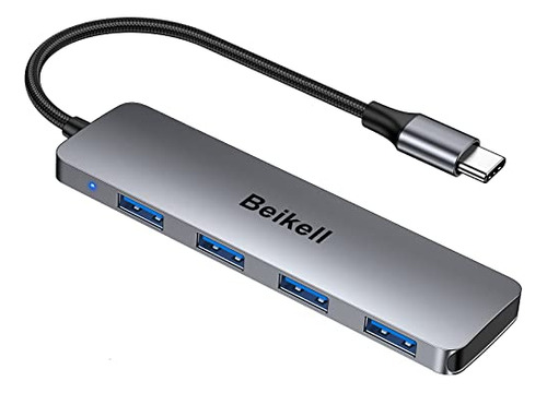 Usb C Hub, Beikell Usb C A Usb Hub 3.0 4 Puertos, Aluminio T